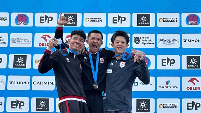 Tim Panjat Tebing Indonesia Luar Biasa, 2 Emas 1 Perak di Piala Dunia